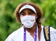 Serena Williams arrives for practice at Wimbledon